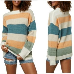 O'Neill Floyd Stripe Mock Neck Multi-Colored Sweater